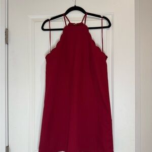 Elegant Red Halter Dress